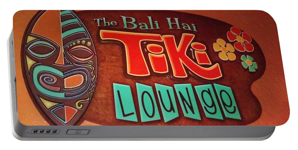 Bali Hai Portable Battery Charger featuring the photograph Bali Hai Tiki Lounge Pontchartrain Beach by Deborah Lacoste