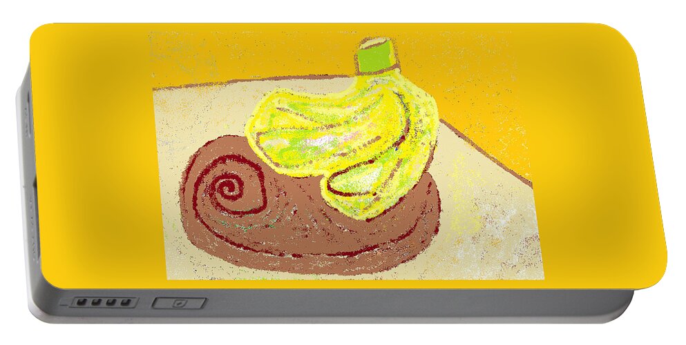 Bananas Portable Battery Charger featuring the painting Bananas from Paphos 3 by Anita Dale Livaditis