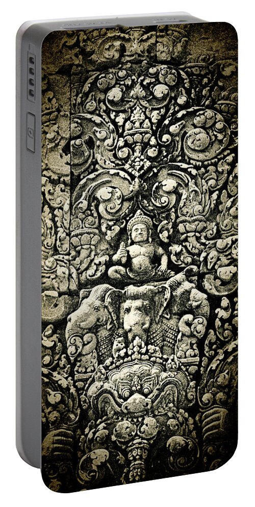 Banteay Srei Carving Portable Battery Charger featuring the photograph Banteay Srei Carvings 2 Unframed Version by Weston Westmoreland