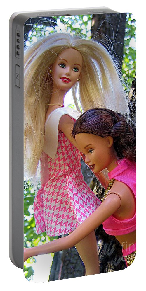 Barbie Portable Battery Charger featuring the photograph Barbie's Climbing Trees by Nina Silver