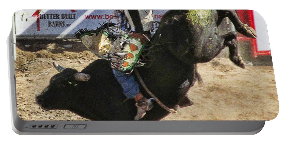Ron Roberts Photography Portable Battery Charger featuring the photograph Bareback Bull riding by Ron Roberts