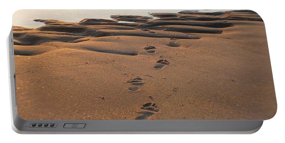 Beach Life Portable Battery Charger featuring the photograph Barefoot in Sand by Robert Banach