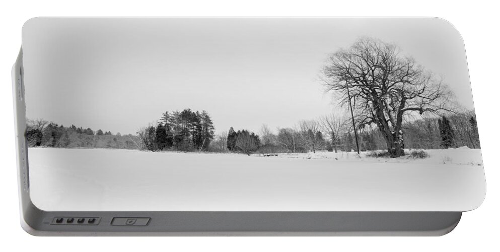Www.cjschmit.com Portable Battery Charger featuring the photograph Bark and Snow by CJ Schmit
