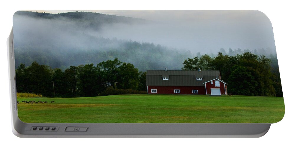 Barn Portable Battery Charger featuring the photograph Barn in the Berkshires by Kathleen Odenthal