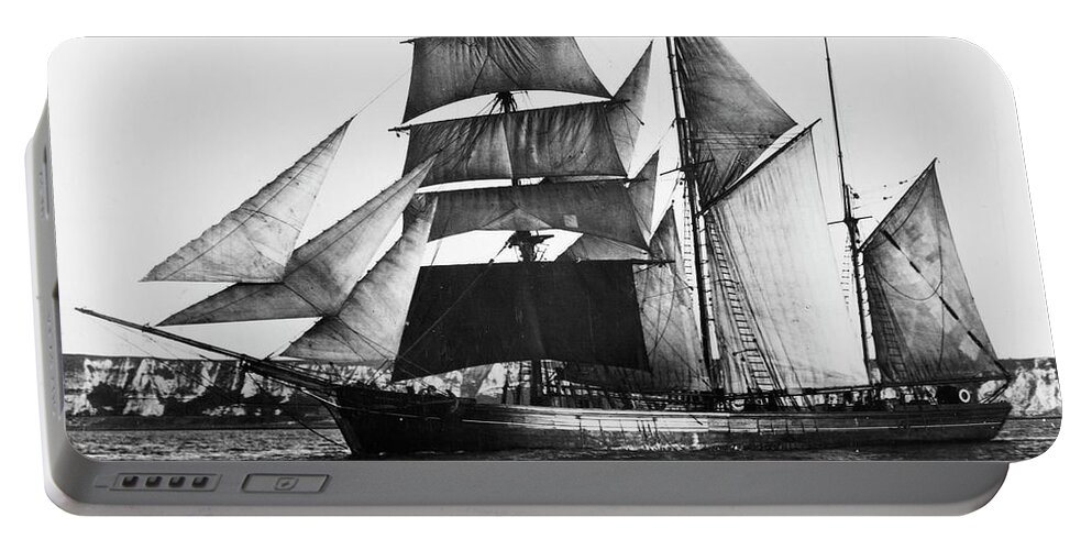 1871 Portable Battery Charger featuring the photograph Barquentine, 1871 by Granger