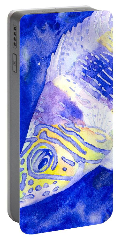 Fish Portable Battery Charger featuring the painting Barred Hamlet Portrait by Pauline Walsh Jacobson
