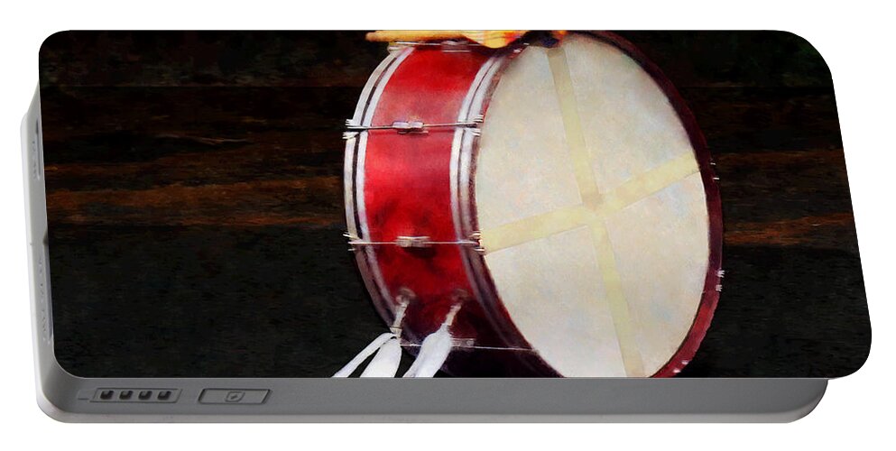 Drum Portable Battery Charger featuring the photograph Bass Drum at Parade by Susan Savad