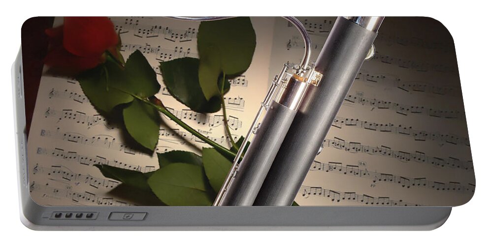 Bassoon Portable Battery Charger featuring the photograph Bassoon Music Instrument Photograph in Color 3406.02 by M K Miller