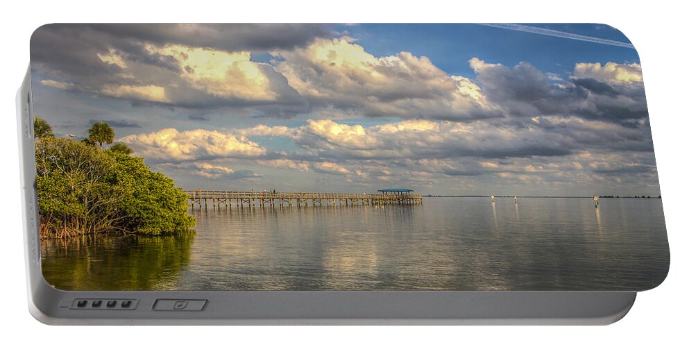 Florida Portable Battery Charger featuring the photograph Bay clouds by Jane Luxton