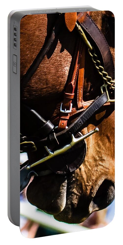 Steeplechase Portable Battery Charger featuring the photograph Be quiet I'm trying to think by Robert L Jackson