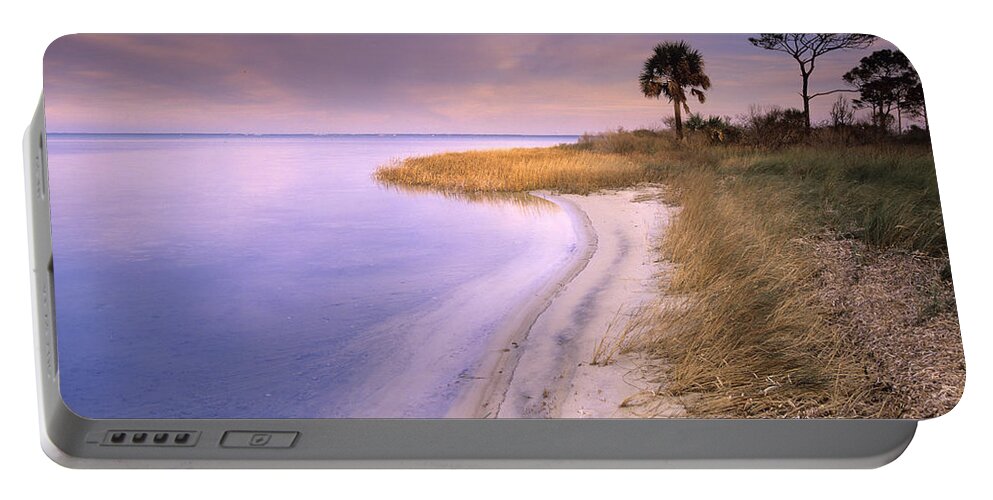 00175930 Portable Battery Charger featuring the photograph Beach Along Saint Josephs Bay by Tim Fitzharris