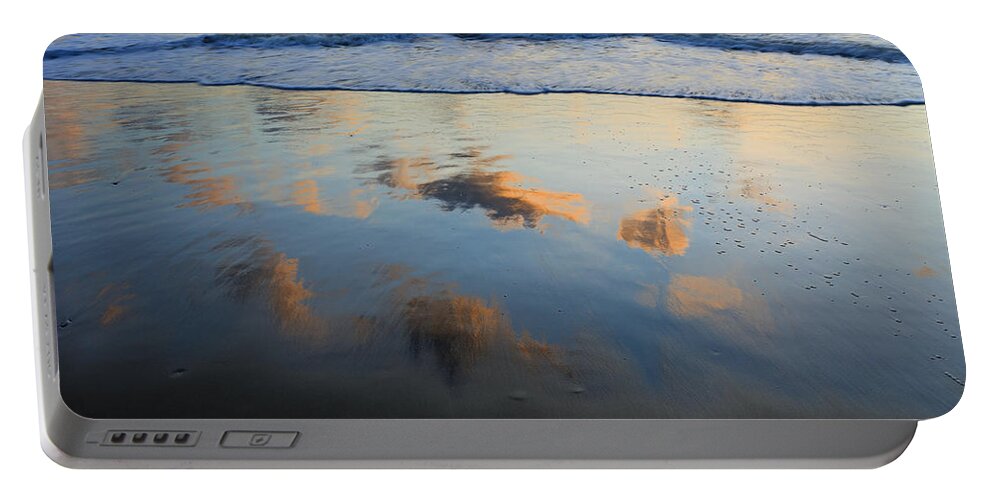535706 Portable Battery Charger featuring the photograph Beach Clouds Reflected At Sunset Texel by Duncan Usher