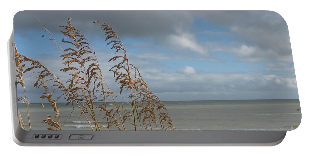 Beach Portable Battery Charger featuring the photograph Beachview with Seaoat by Christiane Schulze Art And Photography