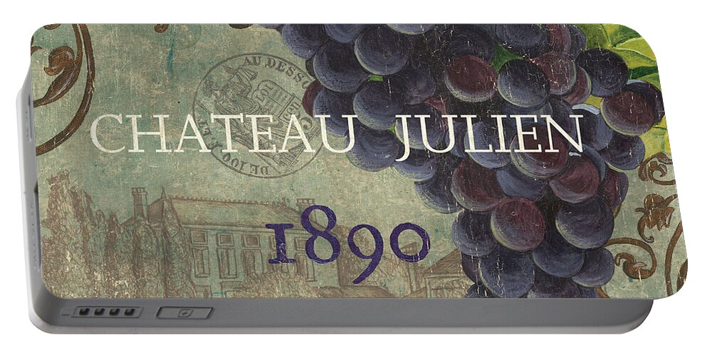 Wine Portable Battery Charger featuring the painting Beaujolais Nouveau 2 by Debbie DeWitt