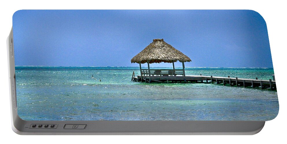 Pier Print Portable Battery Charger featuring the photograph Beautiful Belize by Kristina Deane