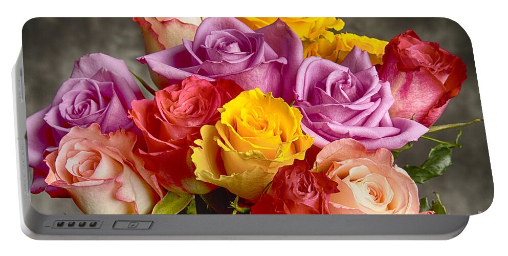 Rose Portable Battery Charger featuring the photograph Beautiful Bouquet Of Multicolor Roses by James BO Insogna