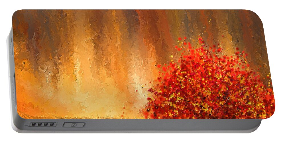Four Seasons Portable Battery Charger featuring the painting Beautiful Change- Autumn Impressionist by Lourry Legarde