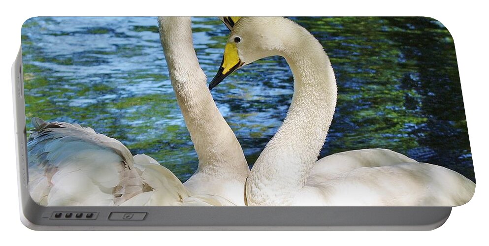 Swan Portable Battery Charger featuring the photograph Beautiful Swans by Paulette Thomas