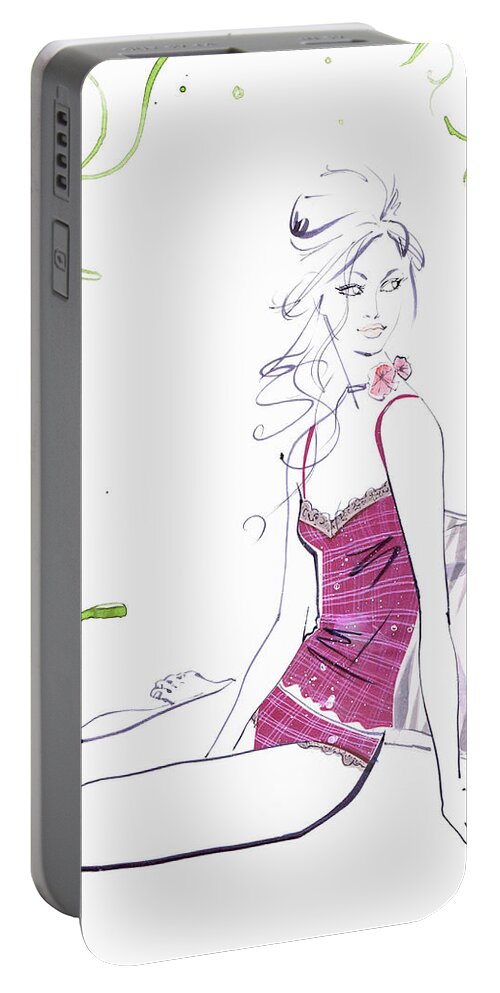 20-25 Portable Battery Charger featuring the photograph Beautiful Woman In Camisole Underwear by Ikon Ikon Images