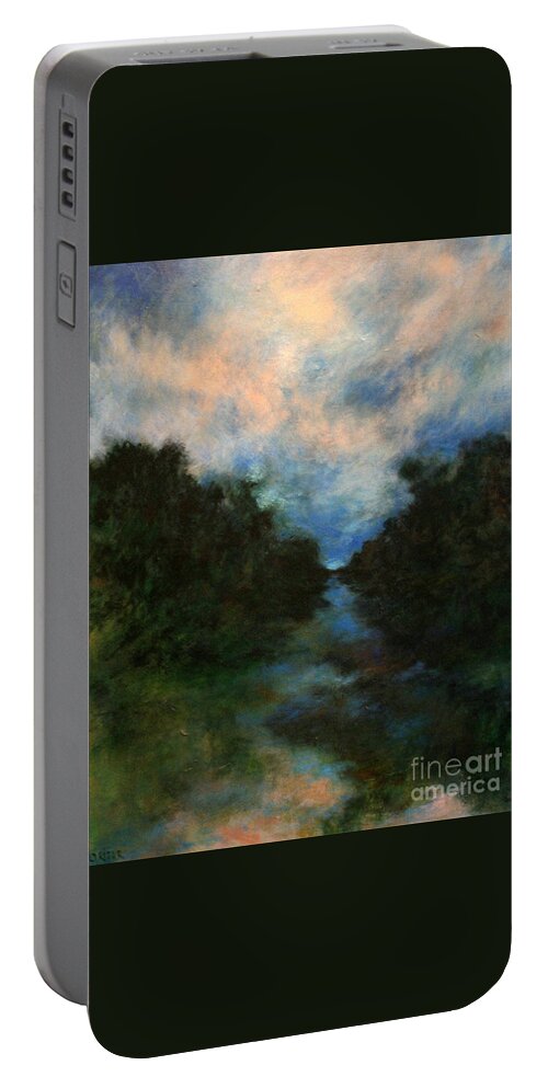Impressionist Landscape Portable Battery Charger featuring the painting Before the Dream by Alison Caltrider