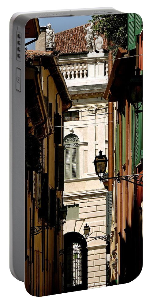 Verona Portable Battery Charger featuring the photograph Behind The Square by Ira Shander