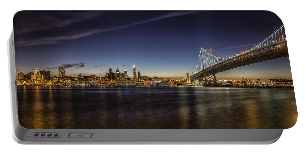 Ben Franklin Portable Battery Charger featuring the photograph Ben Franklin bridge by Rob Dietrich