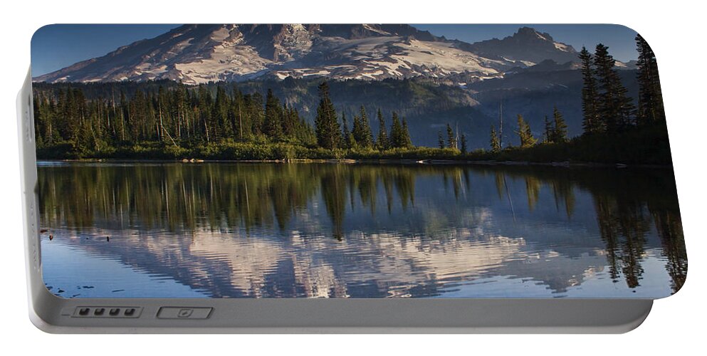 Mount Rainier Portable Battery Charger featuring the photograph Bench Lake Sunrise by Mark Kiver