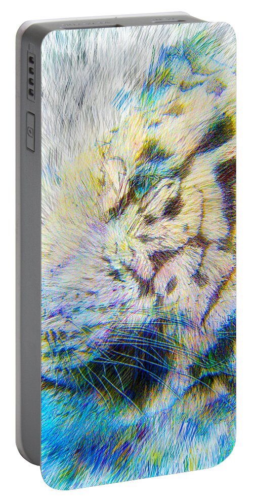  Bengal Photographs Portable Battery Charger featuring the digital art Bengal Explosion by Mayhem Mediums