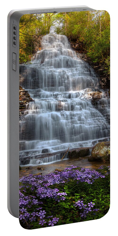 Appalachia Portable Battery Charger featuring the photograph Benton Falls in Spring by Debra and Dave Vanderlaan