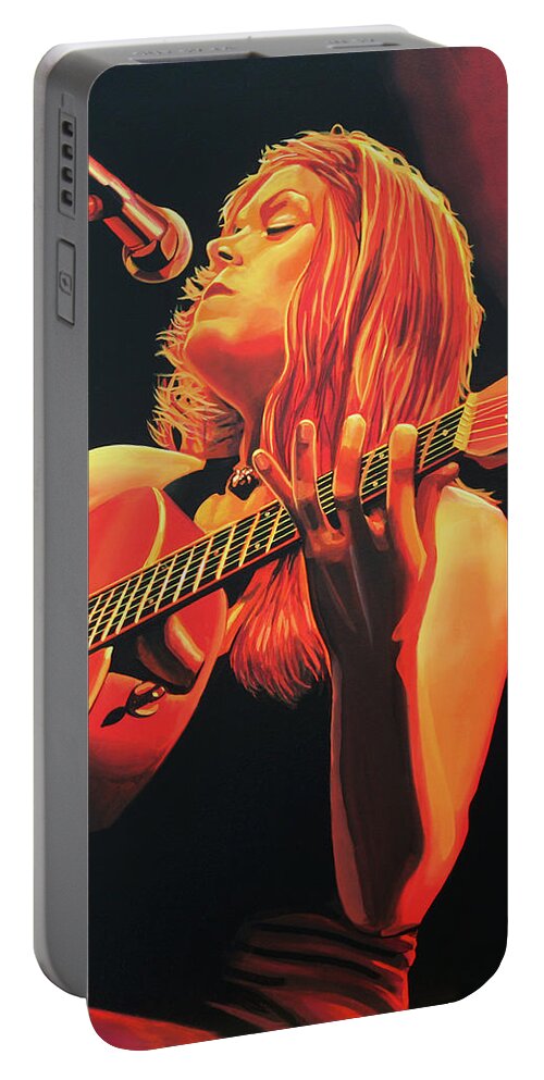 Beth Hart Portable Battery Charger featuring the painting Beth Hart by Paul Meijering