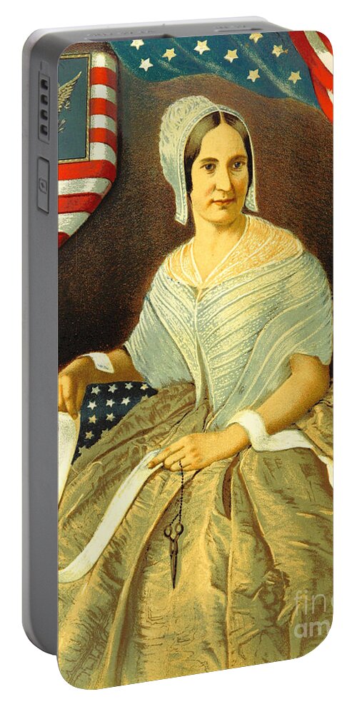 History Portable Battery Charger featuring the photograph Betsy Ross, American Flag Design by British Library