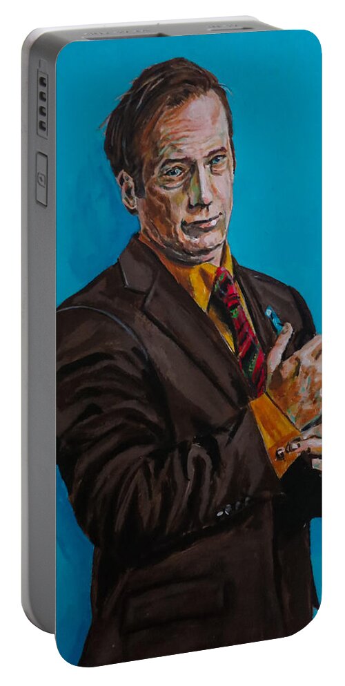 Portrait Portable Battery Charger featuring the painting Better Call Saul by Joel Tesch