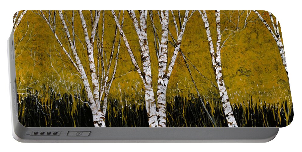 Betulle Portable Battery Charger featuring the painting Betulle A Sfondo Giallo by Guido Borelli