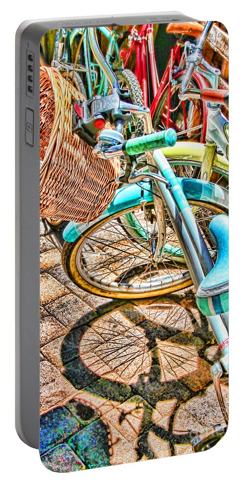 Bicycle Portable Battery Charger featuring the photograph Bicycle Blue By Diana Sainz by Diana Raquel Sainz