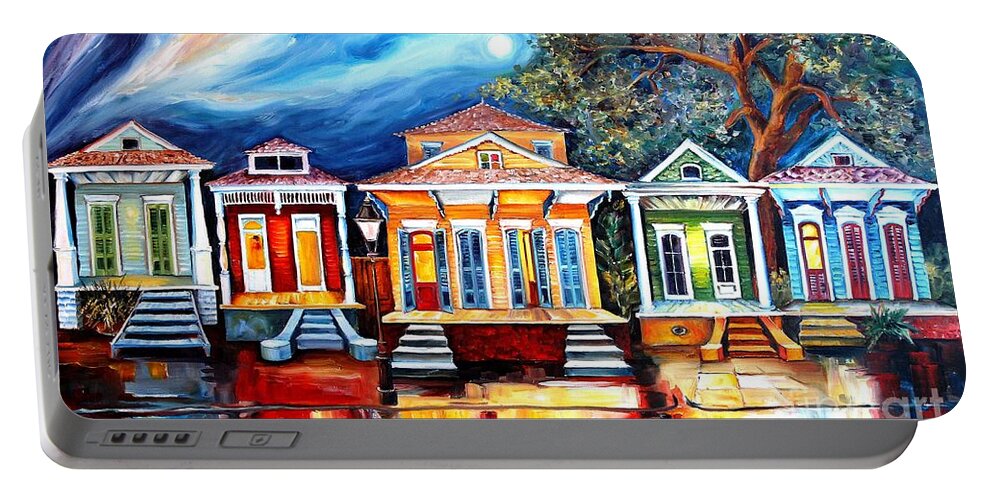 New Orleans Portable Battery Charger featuring the painting Big Easy Shotguns by Diane Millsap