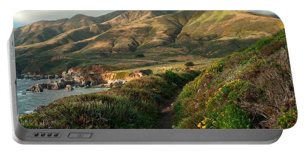 Landscape Portable Battery Charger featuring the photograph Big Sur Trail at Soberanes Point by Charlene Mitchell