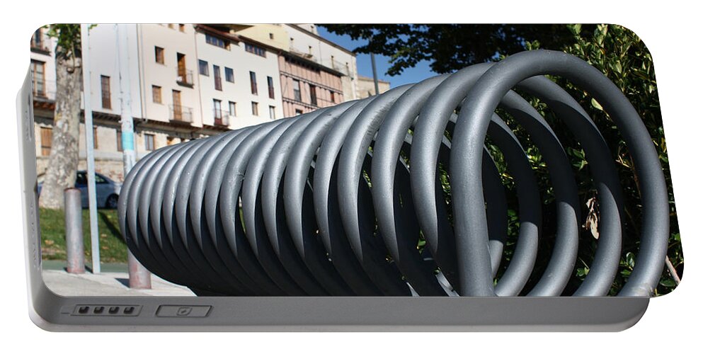 Bike Portable Battery Charger featuring the photograph Bike Rack by Farol Tomson