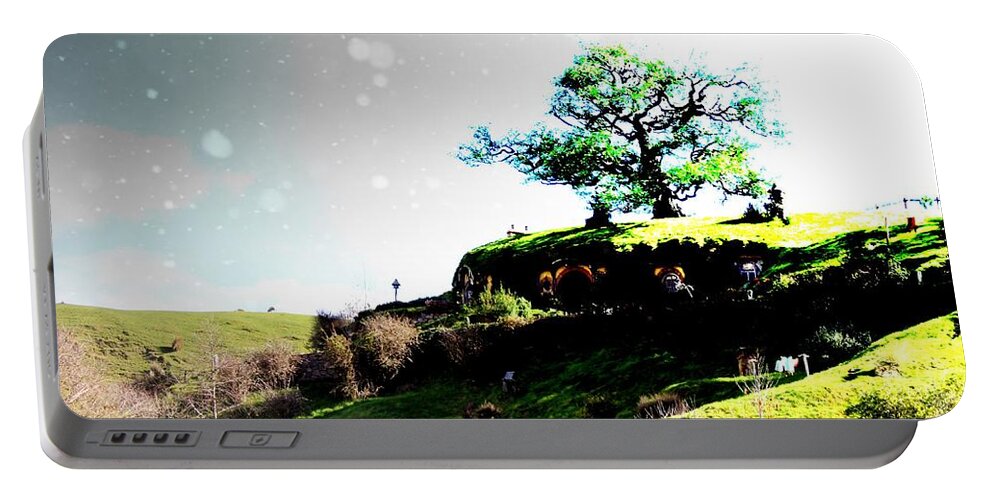 Hobbit Portable Battery Charger featuring the photograph Bilbo's Tree magic by HELGE Art Gallery