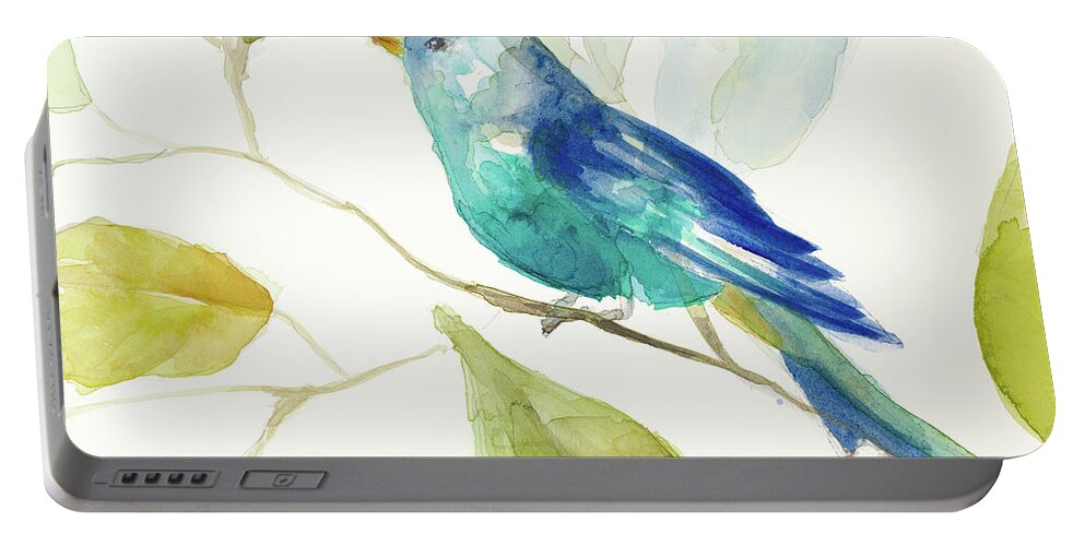 Bird Portable Battery Charger featuring the painting Bird In A Tree I by Lanie Loreth