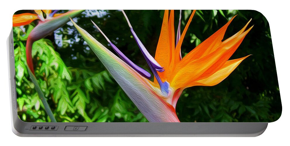 Floral Portable Battery Charger featuring the photograph Bird Of Paradise by Kathy Bassett