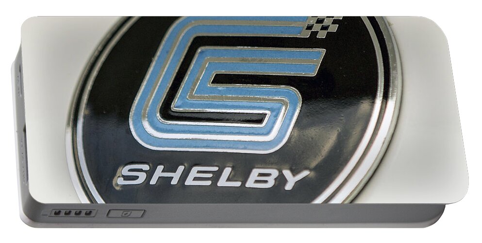 Dodge Portable Battery Charger featuring the photograph Birthday Car - Shelby Logo by Josh Bryant