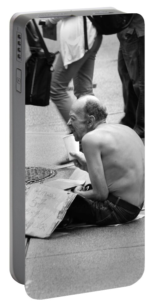 Street Photography Portable Battery Charger featuring the photograph Birthday Suit by J C