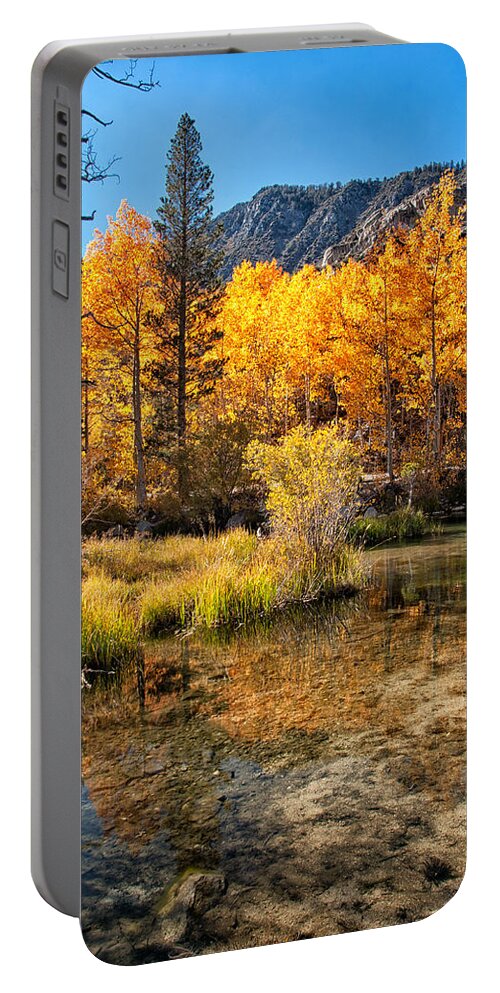 River Portable Battery Charger featuring the photograph Bishop Creek - Fall by Cat Connor