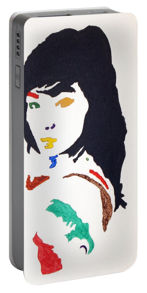 Bjork Portable Battery Charger featuring the painting Bjork by Stormm Bradshaw