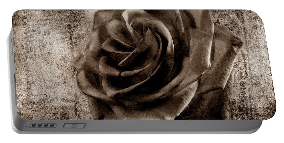 Rose Portable Battery Charger featuring the photograph Black Rose Eternal Sepia by David Dehner