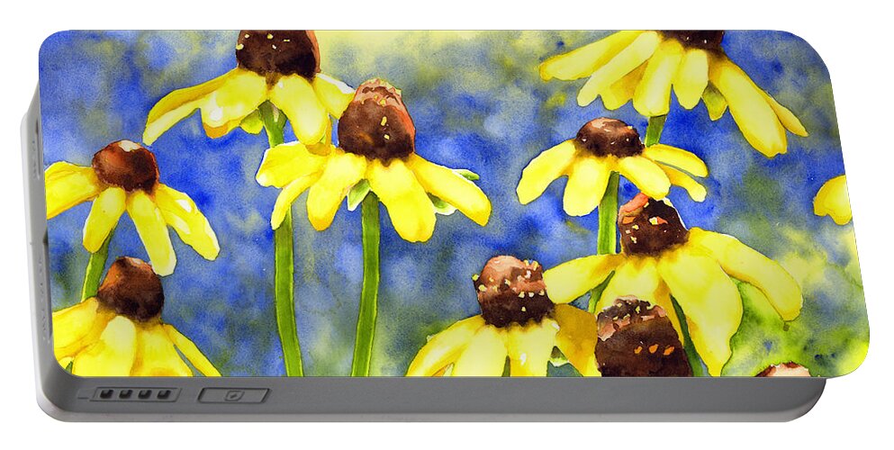 Blackeyed Susans Portable Battery Charger featuring the painting Blackeyed Beauties by Pauline Walsh Jacobson