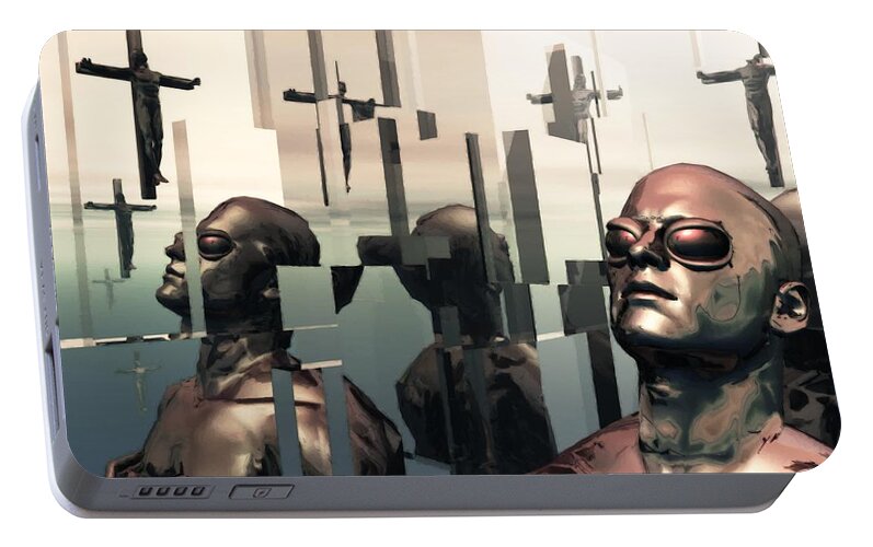 Blind Portable Battery Charger featuring the digital art Blind Reflections by John Alexander