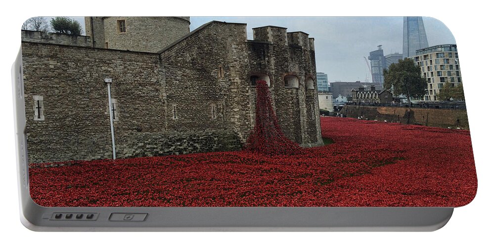 Poppies Portable Battery Charger featuring the photograph Blood Swept Lands 4 by Chris Thaxter