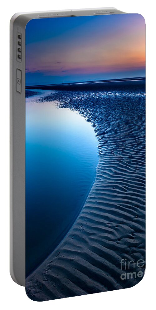 Sunset Portable Battery Charger featuring the photograph Blue Beach by Adrian Evans