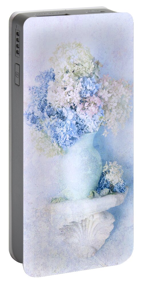 Hydrangea Portable Battery Charger featuring the photograph Blue Hydrangea by Theresa Tahara